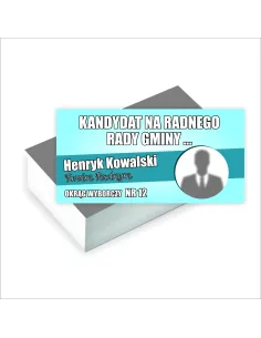 Wizytówki wyborcze 1000 sztuk WYBORY NA RADNEGO RADY GMINY + GOTOWY PROJEKT