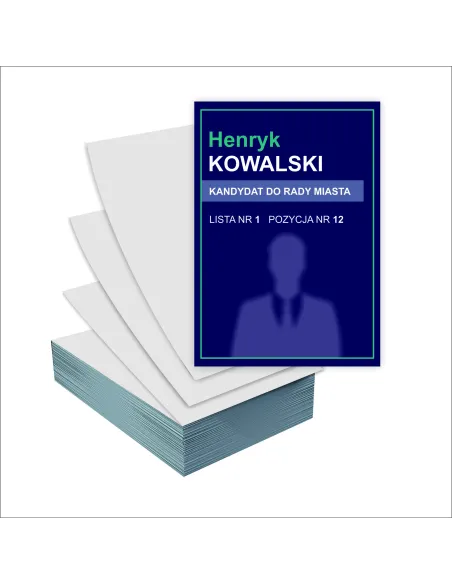 Ulotki A6 wyborcze 1000 szt WYBORY KANDYDAT do RADY MIASTA + GOTOWY PROJEKT