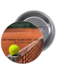Przypinki buttony SPORT - BNP PARIBAS POLAND OPEN-WTA 250 znaczki badziki z grafiką