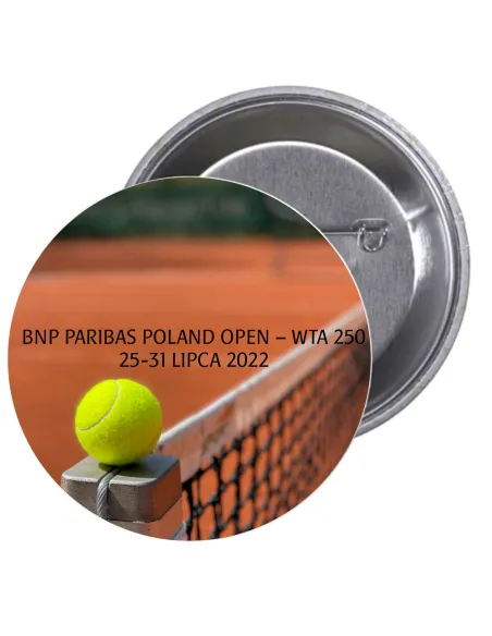 Przypinki buttony SPORT - BNP PARIBAS POLAND OPEN-WTA 250 znaczki badziki z grafiką