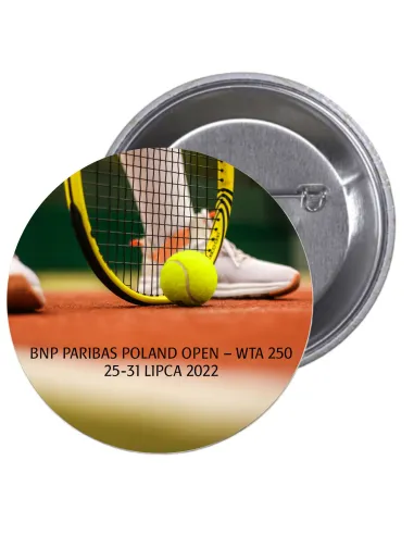 Przypinki buttony SPORT - BNP PARIBAS POLAND OPEN-WTA 250 znaczki badziki z grafiką