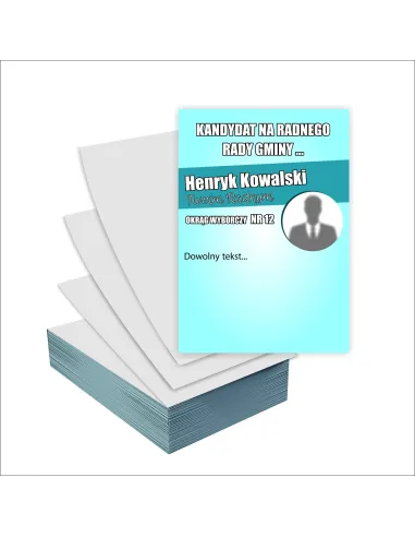 Ulotki A5 wyborcze 100 szt WYBORY NA RADNEGO RADY GMINY + PROJEKT GRATIS