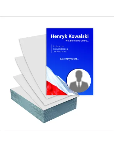 Ulotki A4 wyborcze 100 szt WYBORY NA BURMISTRZA GMINY + GOTOWY PROJEKT