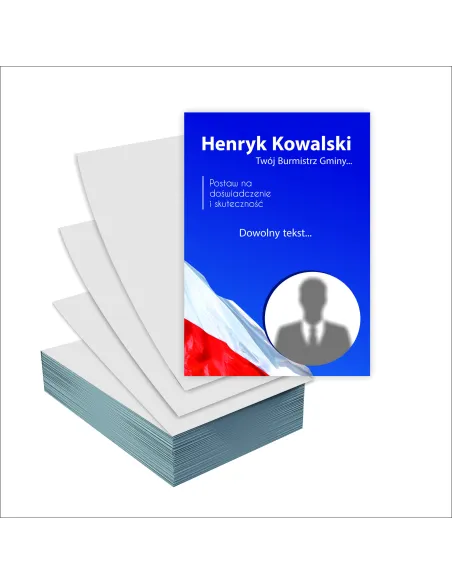 Ulotki A4 wyborcze 100 szt WYBORY NA BURMISTRZA GMINY + GOTOWY PROJEKT