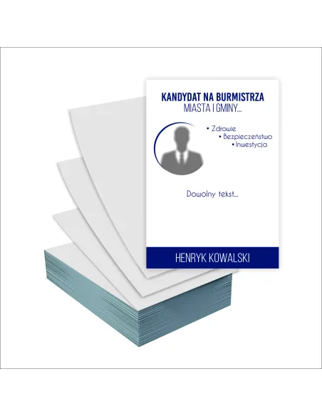 Ulotki A4 wyborcze 5000 szt WYBORY NA BURMISTRZA GMINY MIASTA + PROJEKT