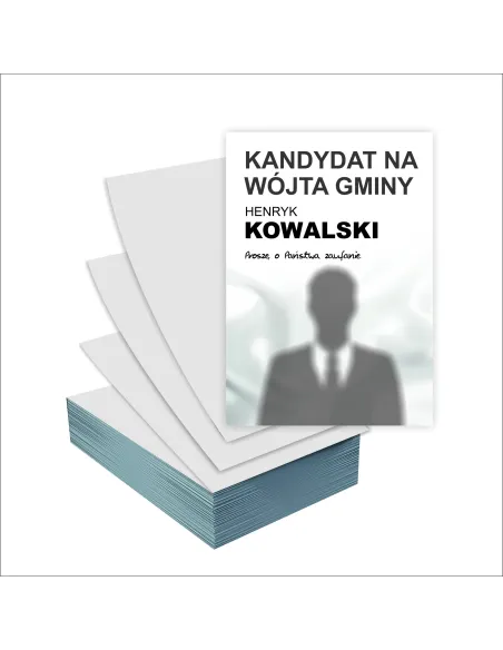Ulotki A4 wyborcze GOTOWY PROJEKT GRATIS 5000 szt WYBORY na WÓJTA gminy