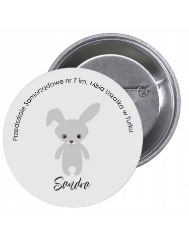 Przypinki buttony PRZEDSZKOLE - SANDRA znaczki badziki z grafiką