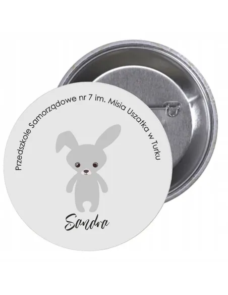 Przypinki buttony PRZEDSZKOLE - SANDRA znaczki badziki z grafiką
