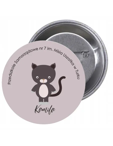 Przypinki buttony PRZEDSZKOLE - KAMILA znaczki badziki z grafiką