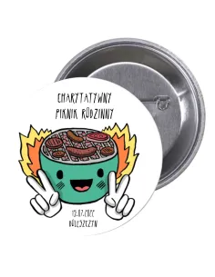 Przypinki buttony CHARYTATYWNY PIKNIK RODZINNY znaczki badziki z grafiką