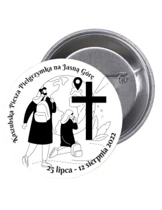 Przypinki buttony PIELGRZYMKA - KASZUBSKA PIESZA PIELGRZYMKA NA JASNĄ GÓRĘ znaczki badziki z grafiką
