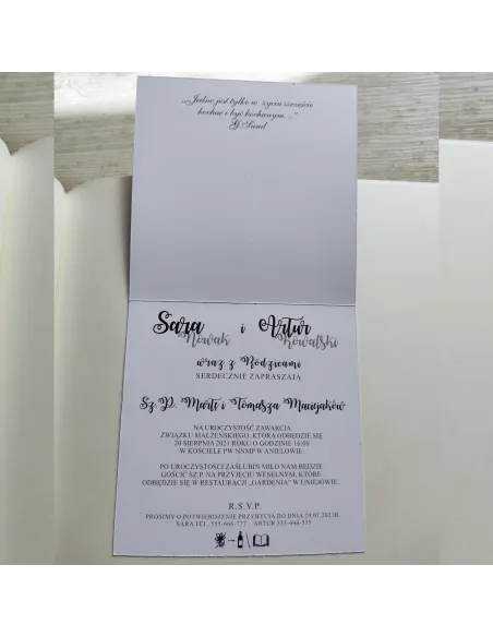 Personalizowane zaproszenie na Ślub Wesele z waszym zdjęciem