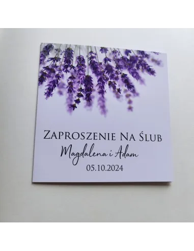 Personalizowane zaproszenie na Ślub Wesele lawenda GOTOWE WZORY