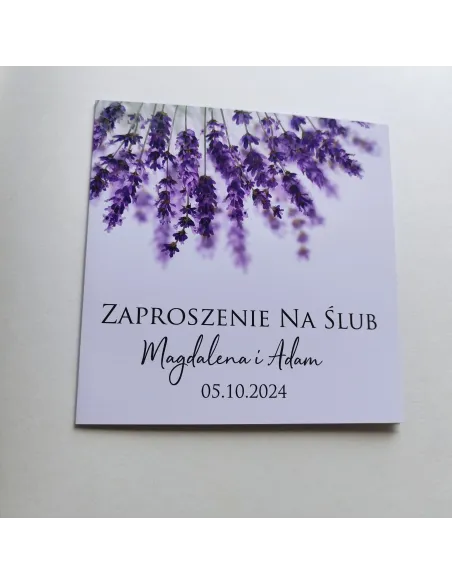 Personalizowane zaproszenie na Ślub Wesele lawenda GOTOWE WZORY