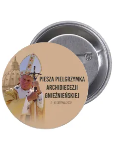 Przypinki buttony PIELGRZYMKA - PIESZA PIELGRZYMKA ARCHIDIECEZJI GNIEŹNIEŃSKIEJ  znaczki badziki z grafiką
