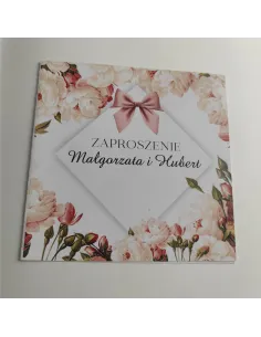 Personalizowane zaproszenie na Ślub Wesele KWIATY GOTOWE WZORY