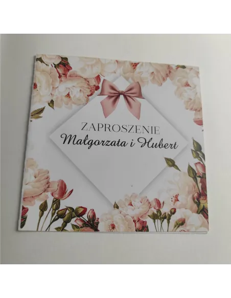Personalizowane zaproszenie na Ślub Wesele KWIATY GOTOWE WZORY