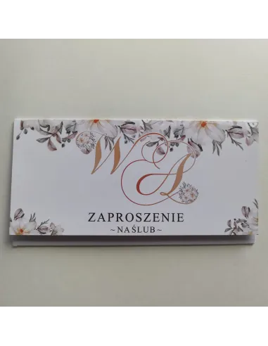 Personalizowane zaproszenie na Ślub Wesele motyw kwiatowy