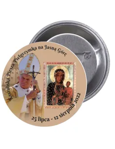 Przypinki buttony PIELGRZYMKA - KASZUBSKA PIESZA PIELGRZYMKA NA JASNĄ GÓRĘ znaczki badziki z grafiką