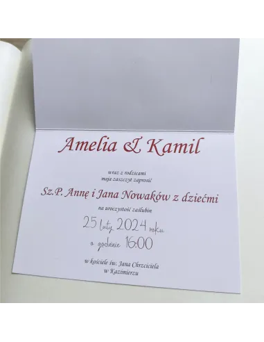 Personalizowane zaproszenie na Ślub Wesele Twoje Zdjęcia
