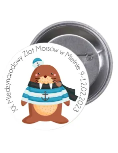 Przypinki buttony MORSY - XX MIĘDZYNARODOWY ZLOT MORSÓW W MIELNIE  znaczki badziki z grafiką