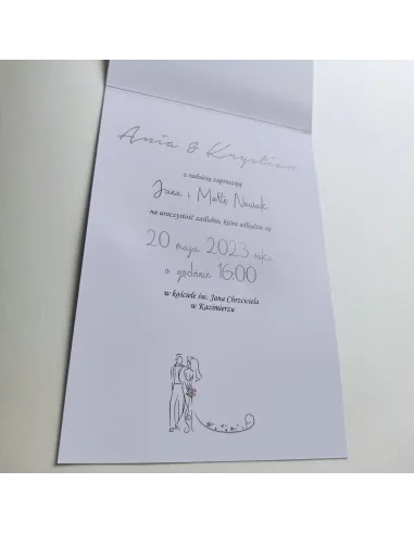 Personalizowane zaproszenie na Ślub Wesele para młoda