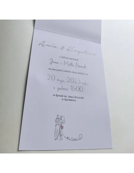 Personalizowane zaproszenie na Ślub Wesele para młoda