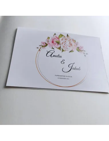 Personalizowane zaproszenie na Ślub Wesele wianki kwiaty kwiatowe