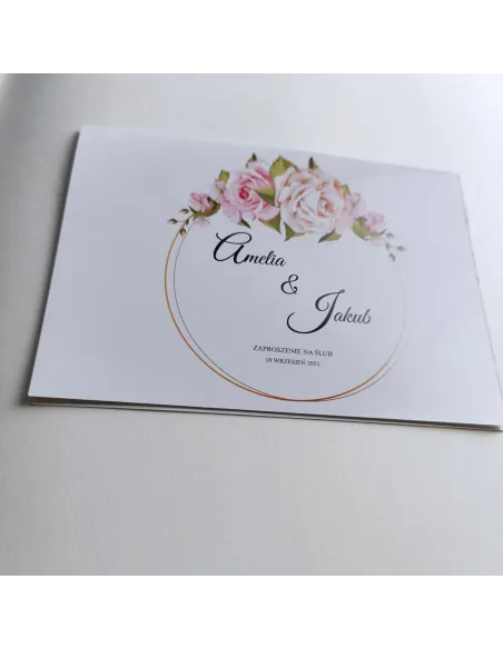 Personalizowane zaproszenie na Ślub Wesele wianki kwiaty kwiatowe