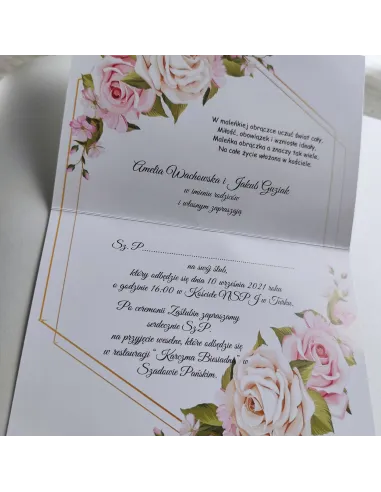 Personalizowane zaproszenie na Ślub Wesele wianki kwiaty kwiatowe