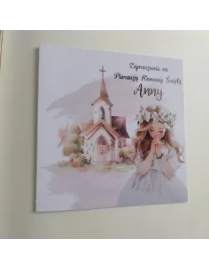 Personalizowane komunijne zaproszenie na pierwszą komunię dziewczynki PROJEKT GRATIS