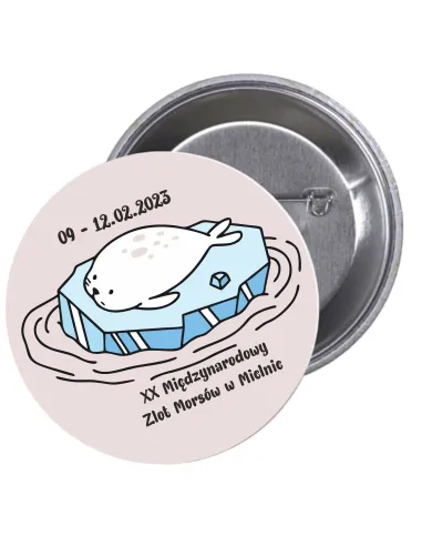 Przypinki buttony MORSY - XX MIĘDZYNARODOWY ZLOT MORSÓW W MIELNIE  znaczki badziki z grafiką