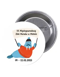 Przypinki buttony MORSY - XX MIĘDZYNARODOWY ZLOT MORSÓW W MIELNIE  znaczki badziki z grafiką