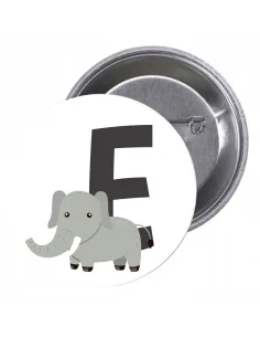 Przypinki buttony LITERKI DLA DZIECI  - E znaczki badziki z grafiką