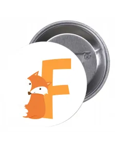 Przypinki buttony LITERKI DLA DZIECI  - F znaczki badziki z grafiką