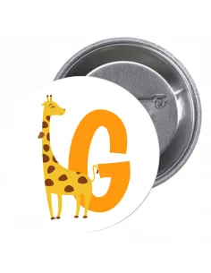 Przypinki buttony LITERKI DLA DZIECI  - G  znaczki badziki z grafiką