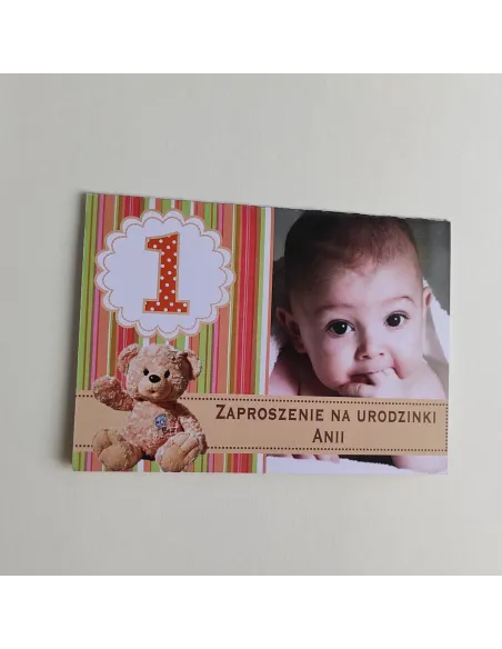 Personalizowane zaproszenie urodzinowe na roczek PROJEKT GRATIS