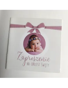 Personalizowane zaproszenie na chrzest święty ze zdjęciem  PROJEKT GRATIS