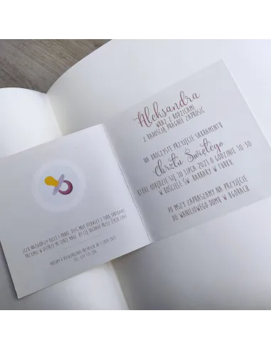 Personalizowane zaproszenie na chrzest święty ze zdjęciem  PROJEKT GRATIS