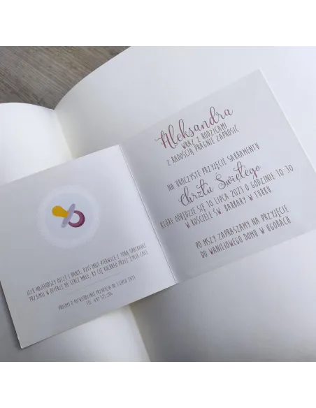 Personalizowane zaproszenie na chrzest święty ze zdjęciem  PROJEKT GRATIS