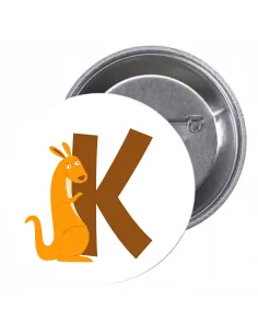 Przypinki buttony LITERKI DLA DZIECI  - K znaczki badziki z grafiką