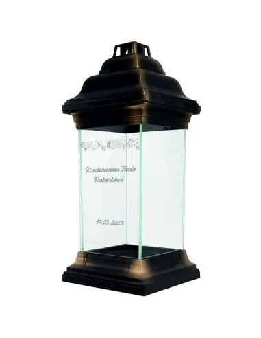 Personalizowany znicz kapliczka z grawerem dla TATY z imieniem TWÓJ NAPIS