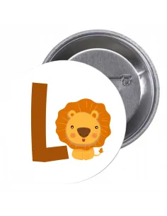 Przypinki buttony LITERKI DLA DZIECI  - L znaczki badziki z grafiką