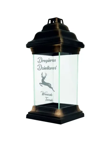 Personalizowany znicz kapliczka z grawerem dla DZIADKA z imieniem TWÓJ NAPIS