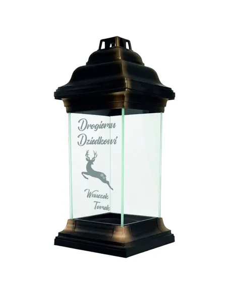 Personalizowany znicz kapliczka z grawerem dla DZIADKA z imieniem TWÓJ NAPIS