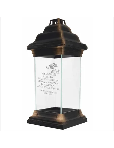 Personalizowany znicz kapliczka z grawerem dla CÓRKI z imieniem TWÓJ NAPIS