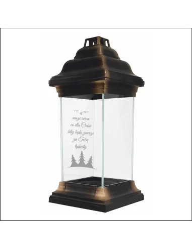 Personalizowany znicz kapliczka z grawerem NA BOŻE NARODZENIE TWÓJ NAPIS