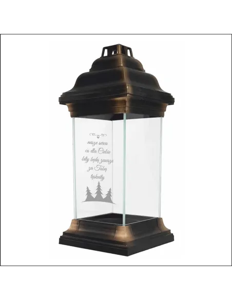 Personalizowany znicz kapliczka z grawerem NA BOŻE NARODZENIE TWÓJ NAPIS