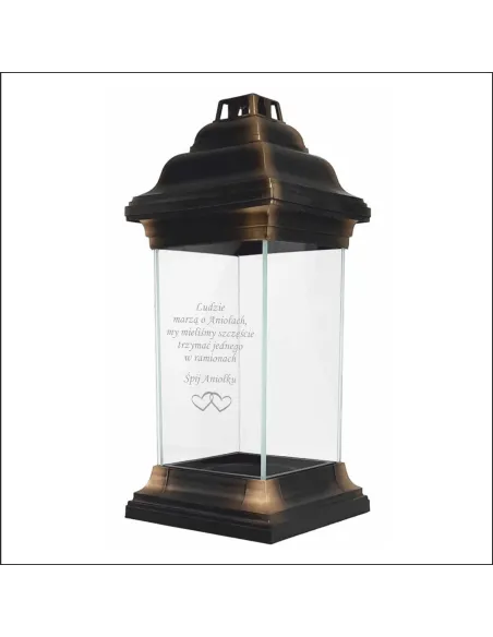 Personalizowany znicz kapliczka z grawerem DLA DZIECKA TWÓJ NAPIS