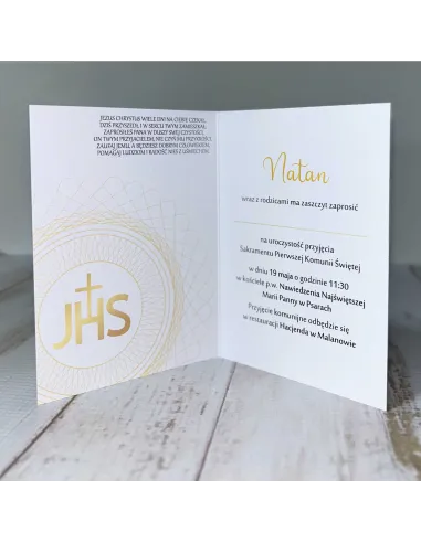 Zaproszenie na pierwszą komunię świętą zaproszenia komunijne personalizowane PROJEKT GRATIS